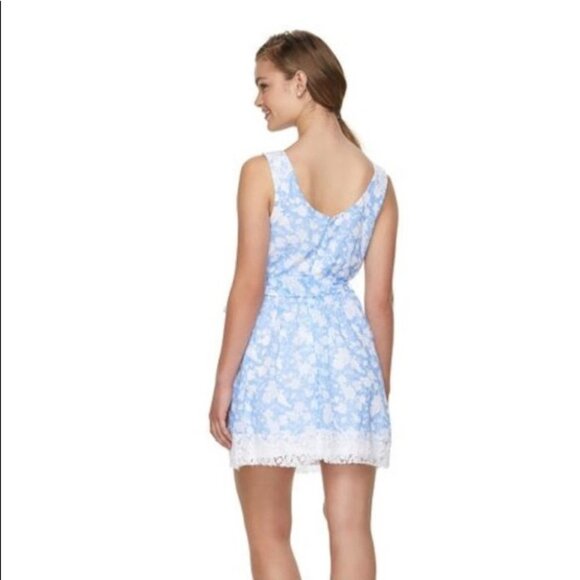 Disney Dress Size Small Blue White Floral Alice in Wonderland Floral Lace - Picture 5 of 15